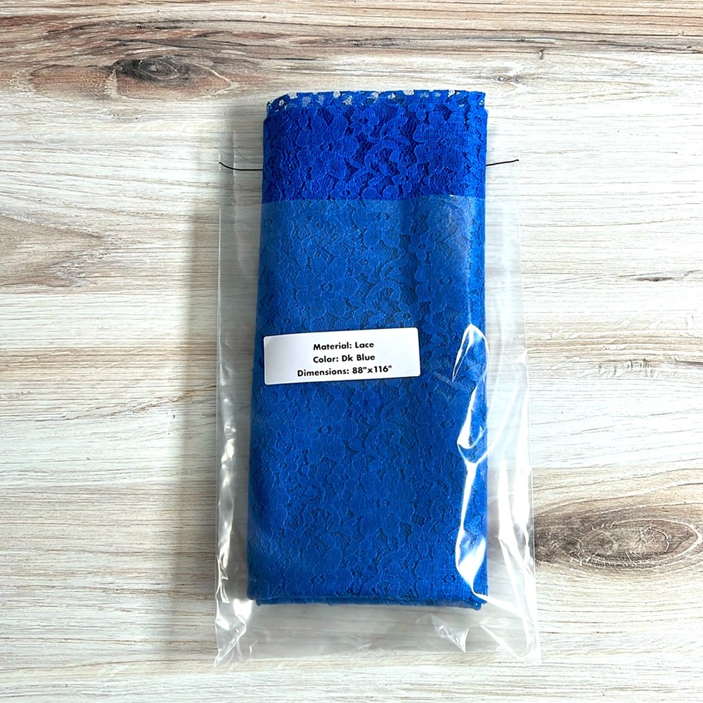 Fabric by the Yard Remnant Blue Rachelle Lace